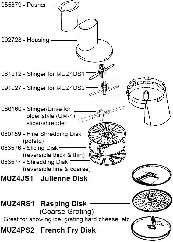 Bosch Universal Mixer Slicer/Shredder parts